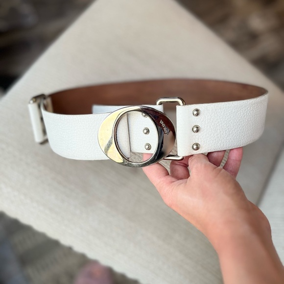 Dolce & Gabbana White Belt with Silver Buckle